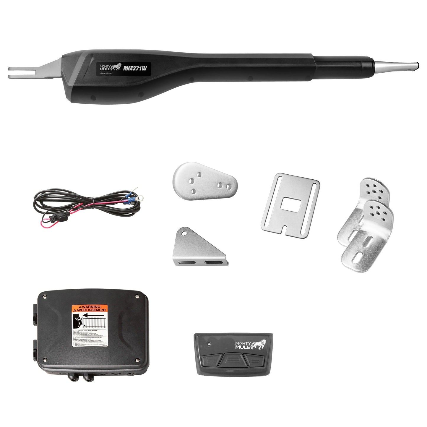 Mighty Mule 16-ft Single Swing Universal Battery Driveway Gate Opener Kit (Solar Compatible)