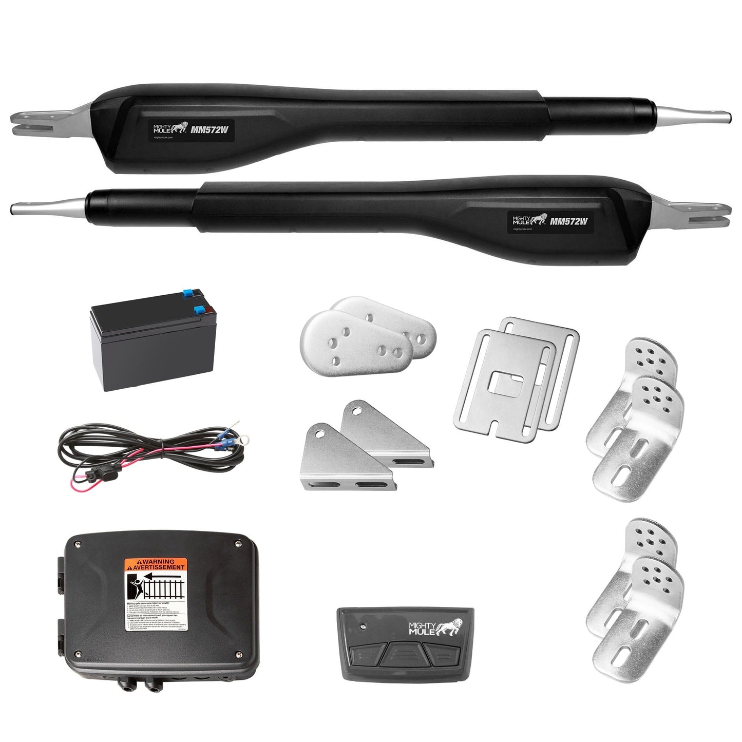 Mighty Mule 18-ft Dual Swing Universal Battery Driveway Gate Opener Kit (Solar Compatible)
