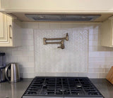 Apollo Tile Winterland White 12-in x 12-in Multi-finish Glass Herringbone Patterned Floor and Wall Tile (4.83-sq. ft/ Carton)
