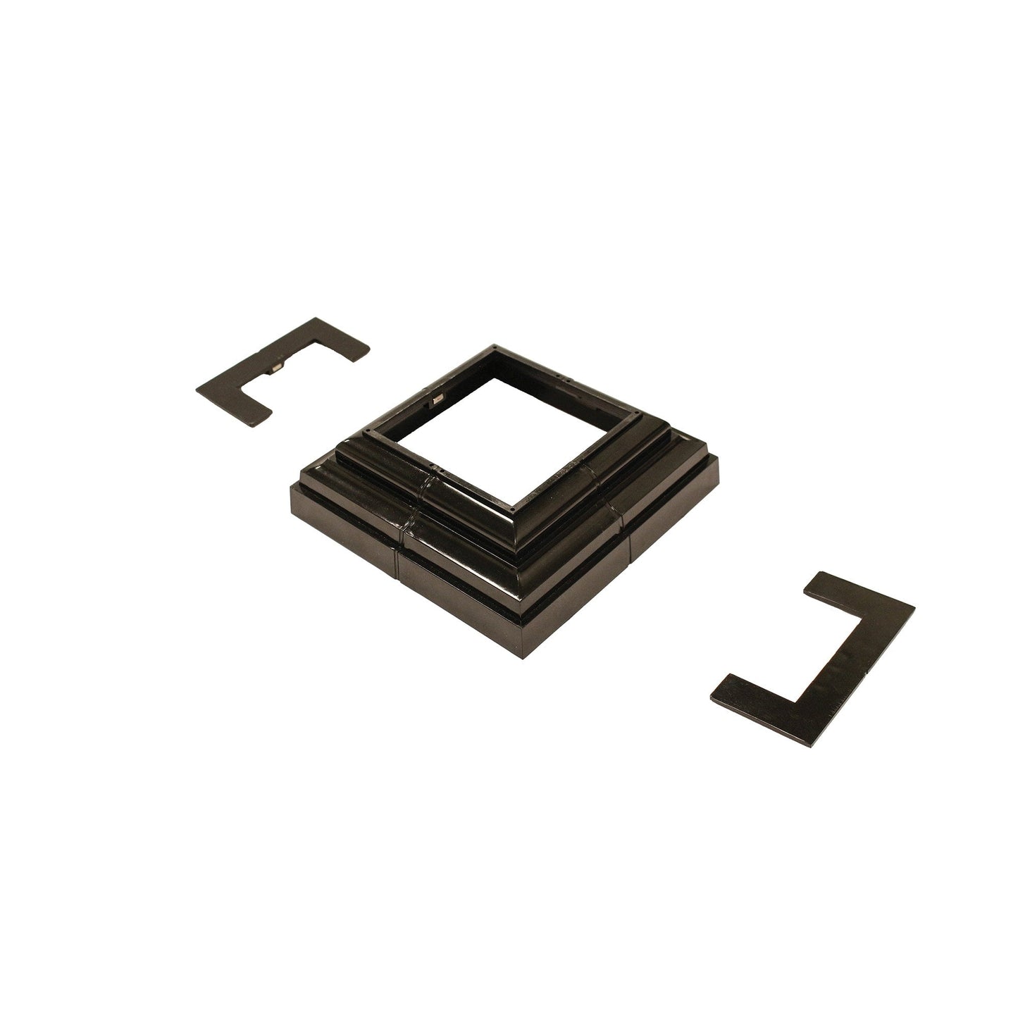Nuvo Iron 2-in to 3-1/2-in Black Rigid Plastic Deck Post Base Trim