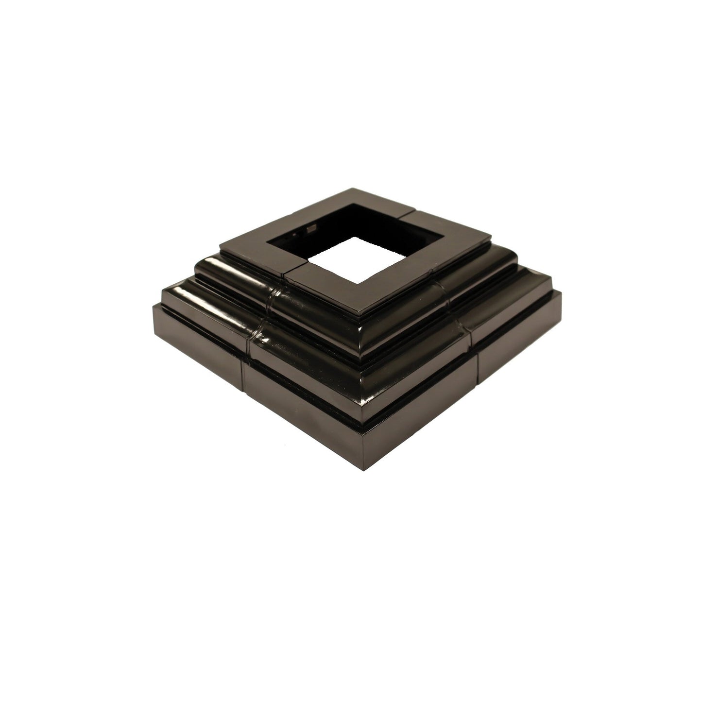 Nuvo Iron 2-in to 3-1/2-in Black Rigid Plastic Deck Post Base Trim