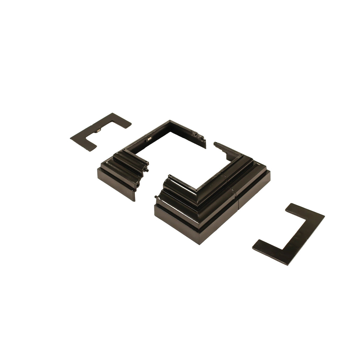 Nuvo Iron 2-in to 3-1/2-in Black Rigid Plastic Deck Post Base Trim