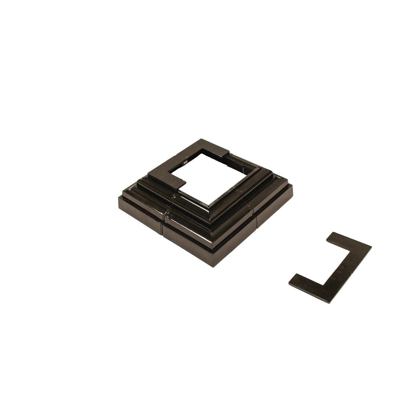 Nuvo Iron 2-in to 3-1/2-in Black Rigid Plastic Deck Post Base Trim