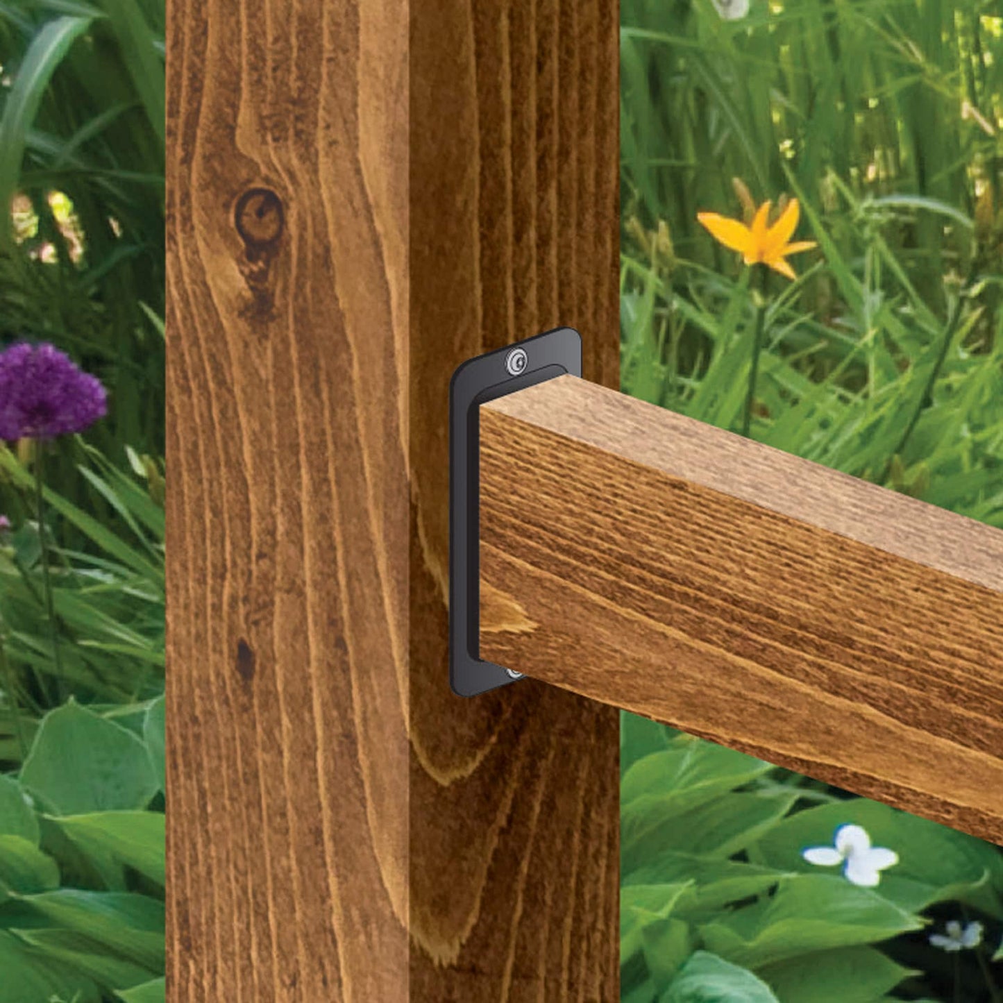 Nuvo Iron 2-in x 4.5-in Powder Coated Black Painted Galvanized Steel Rail Bracket