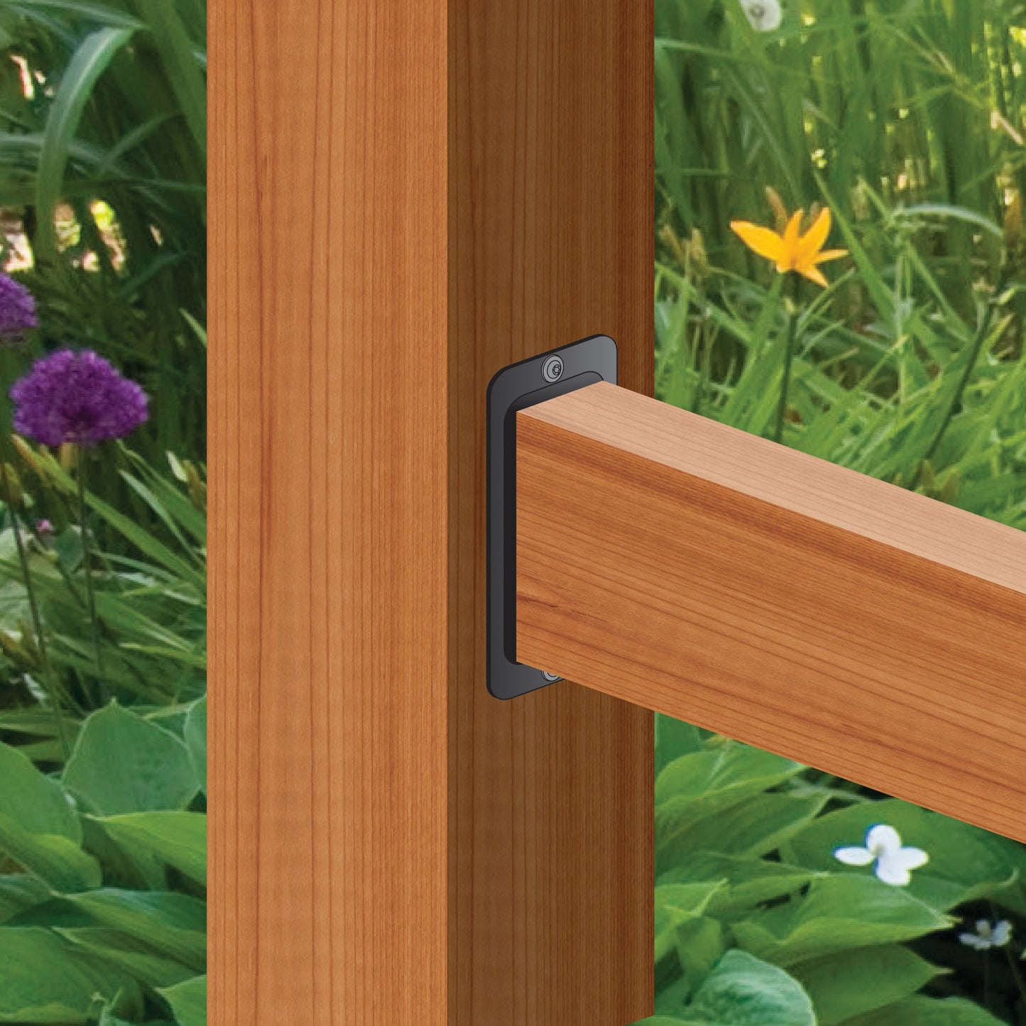 Nuvo Iron 2-in x 4.5-in Powder Coated Black Painted Galvanized Steel Rail Bracket