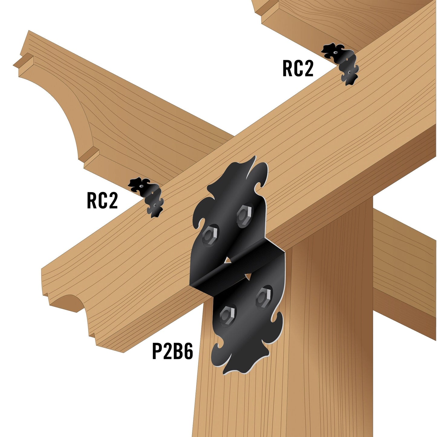 Nuvo Iron 2-in Black Painted Galvanized Steel Rafter Clip (12-Pack)