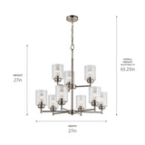 Kichler Winslow 9-Light Brushed Nickel Modern/Contemporary Chandelier