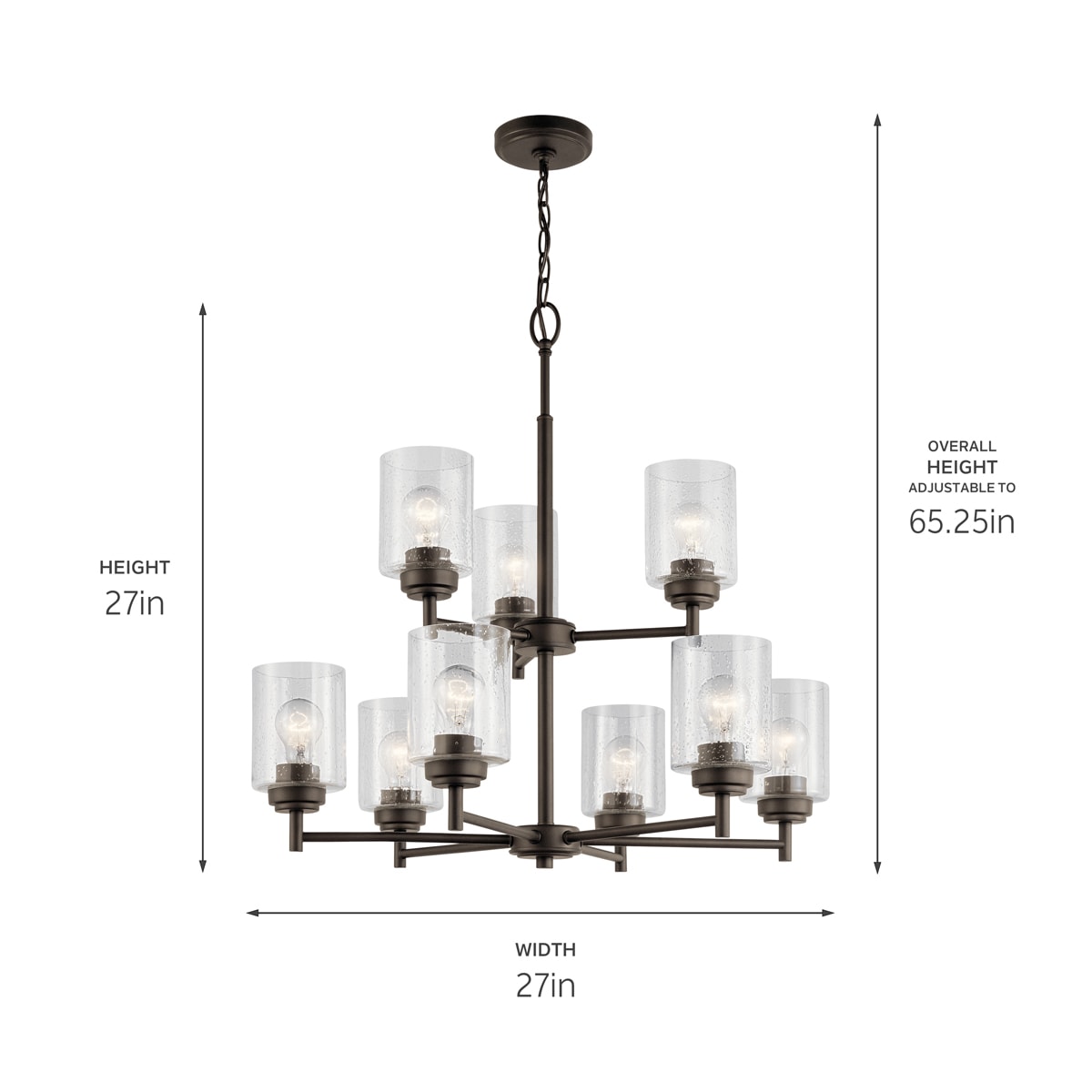 Kichler Winslow 9-Light Antique Bronze Modern/Contemporary Chandelier