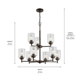 Kichler Winslow 9-Light Antique Bronze Modern/Contemporary Chandelier