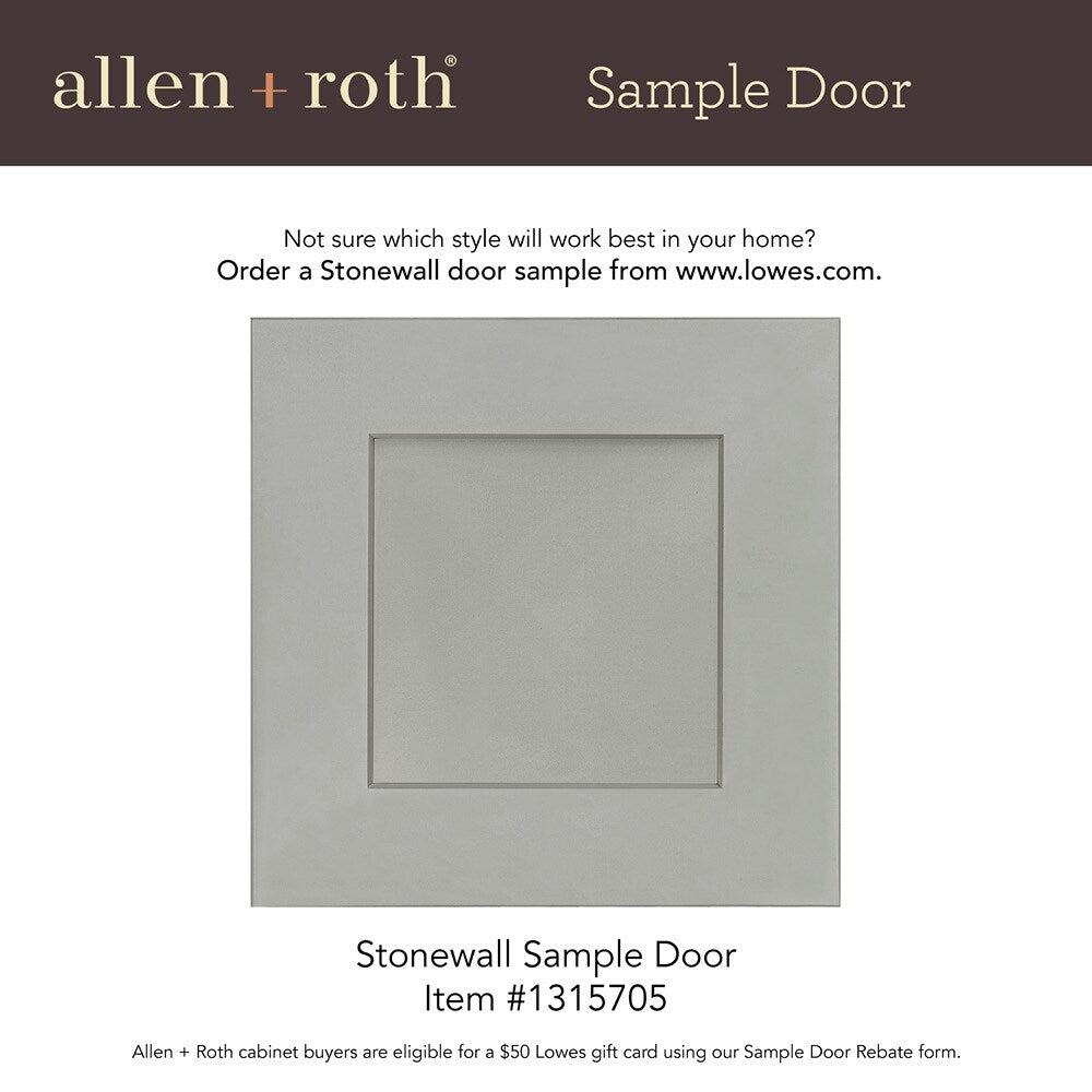 allen + roth Stonewall 36-in W x 34.5-in H x 24-in D Stone 2-Drawer Base Fully Assembled Cabinet (Flat Panel Style)