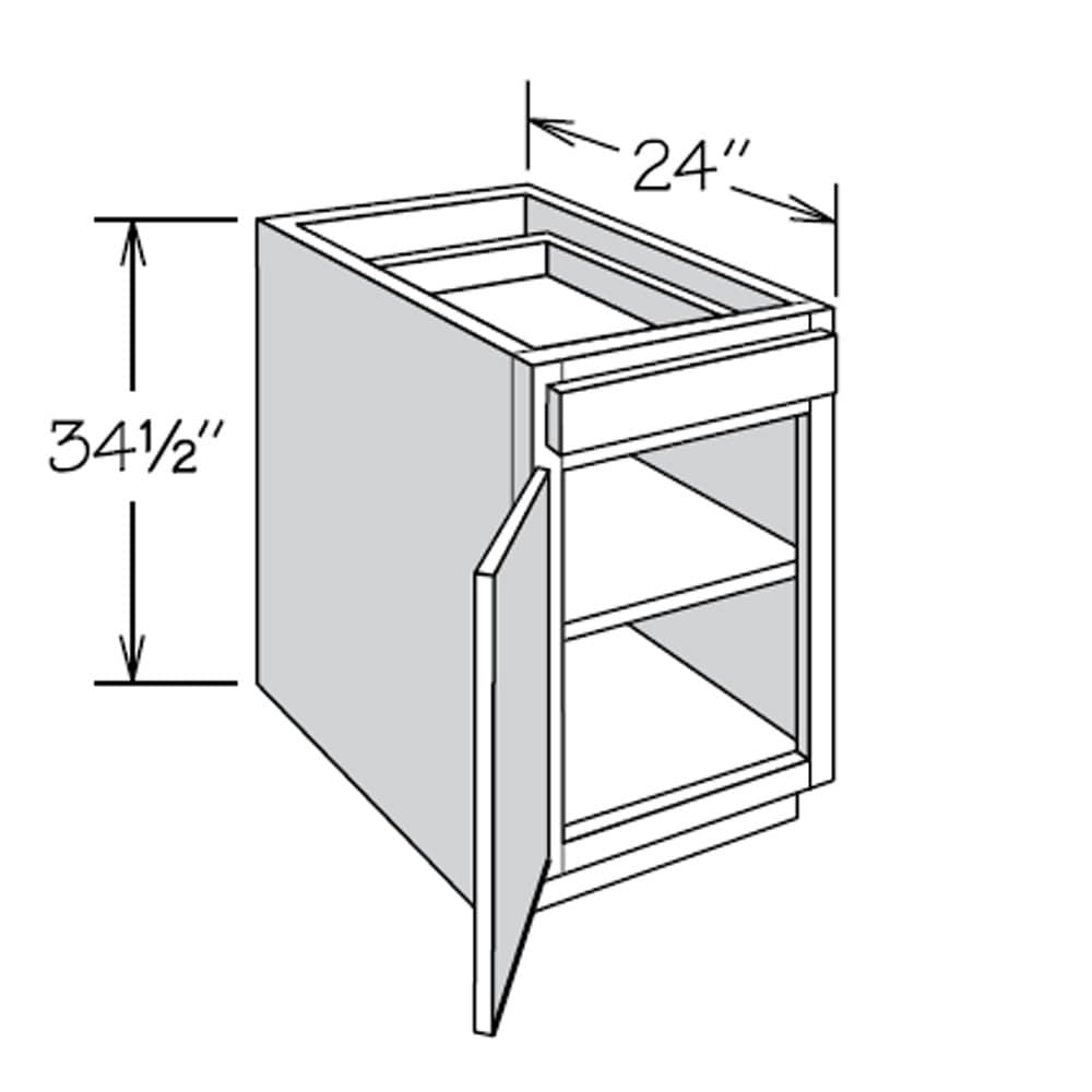 Shenandoah PRO Express Breckenridge 18-in W x 34.5-in H x 24-in D Stone Full Overlay 1-Drawer Base Fully Assembled Plywood Cabinet (Recessed Panel Shaker Style)