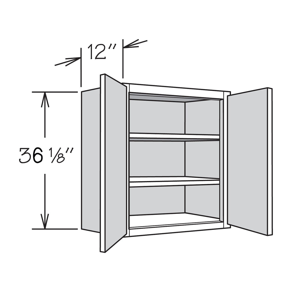 allen + roth Aveley 36-in W x 36.125-in H x 12-in D Linen Wall Fully Assembled Cabinet (Flat Panel Shaker Door Style)