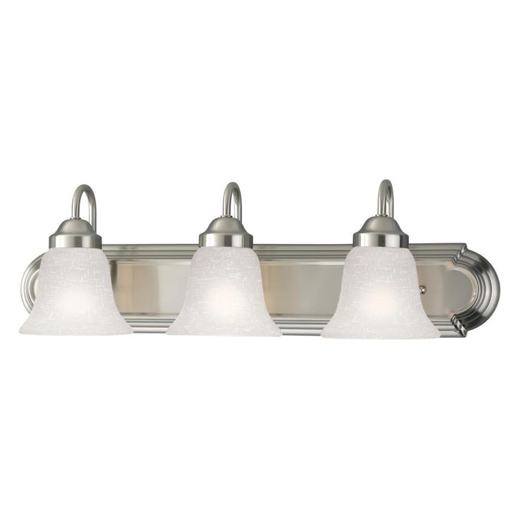 24 in. 3-Light Brushed Nickel Bathroom Vanity Light with Glass Shades