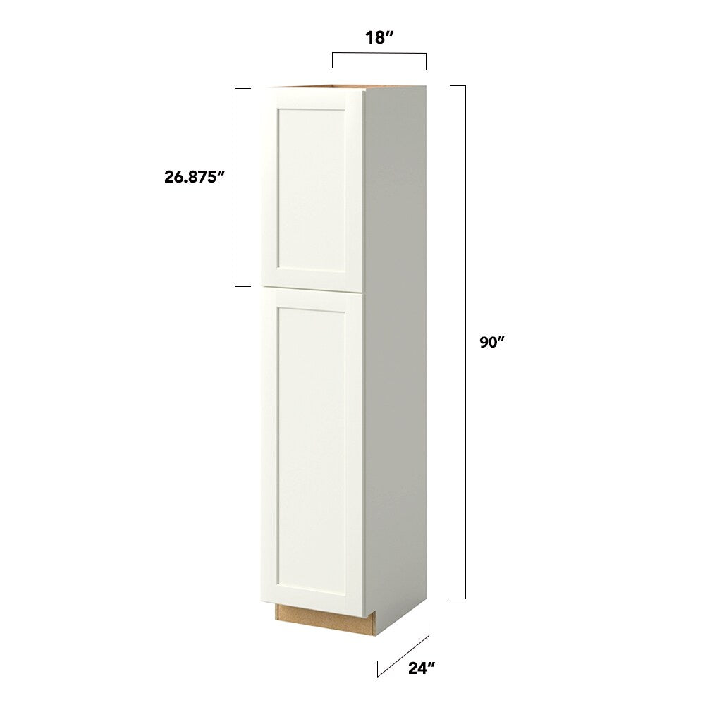 allen + roth Aveley 18-in W x 90-in H x 24-in D Linen Pantry Fully Assembled Cabinet (Flat Panel Shaker Door Style)
