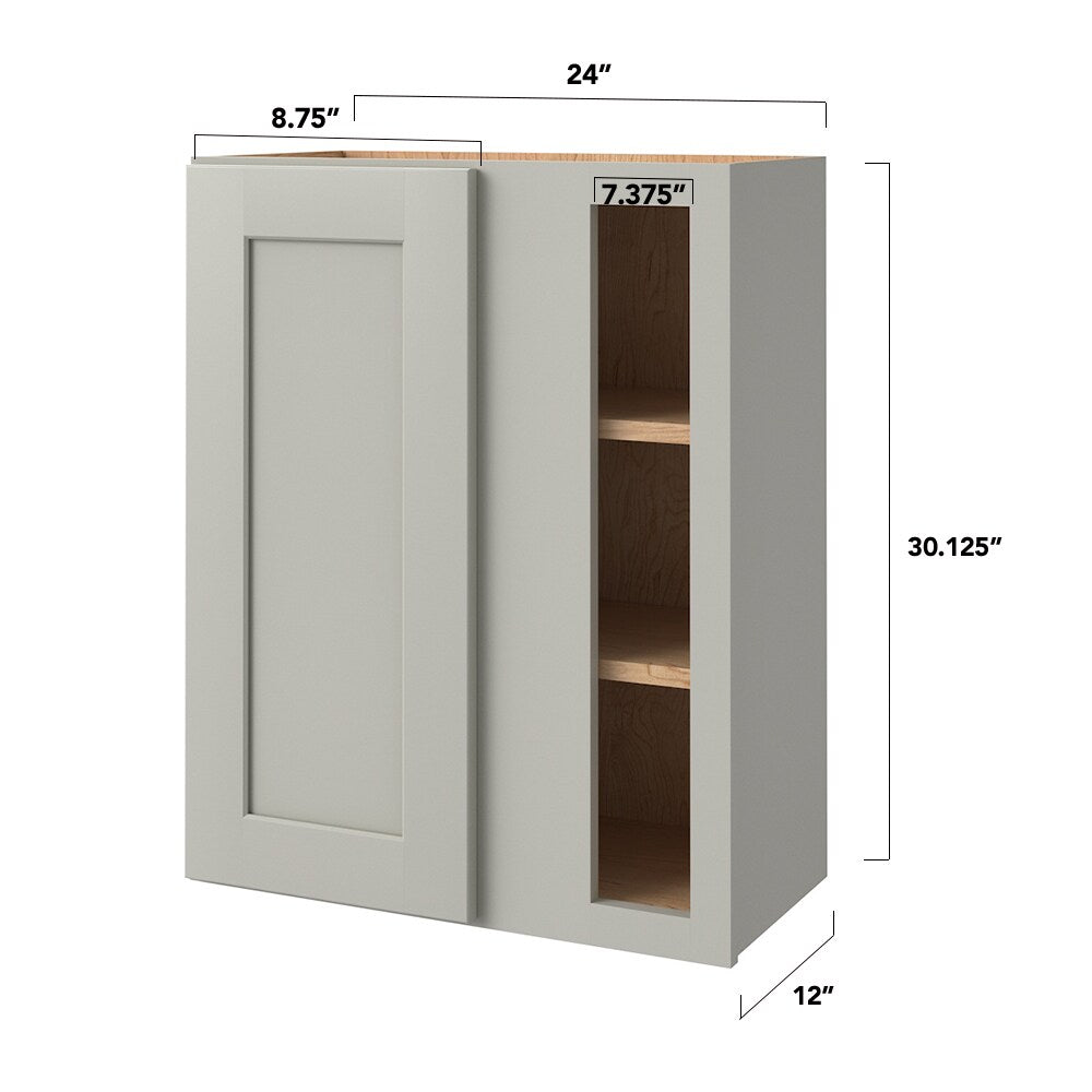 allen + roth Stonewall 24-in W x 30.125-in H x 12-in D Stone Blind Corner Wall Fully Assembled Cabinet (Flat Panel Shaker Style)
