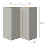 allen + roth Stonewall 24-in W x 30.125-in H x 12-in D Stone Blind Corner Wall Fully Assembled Cabinet (Flat Panel Shaker Style)