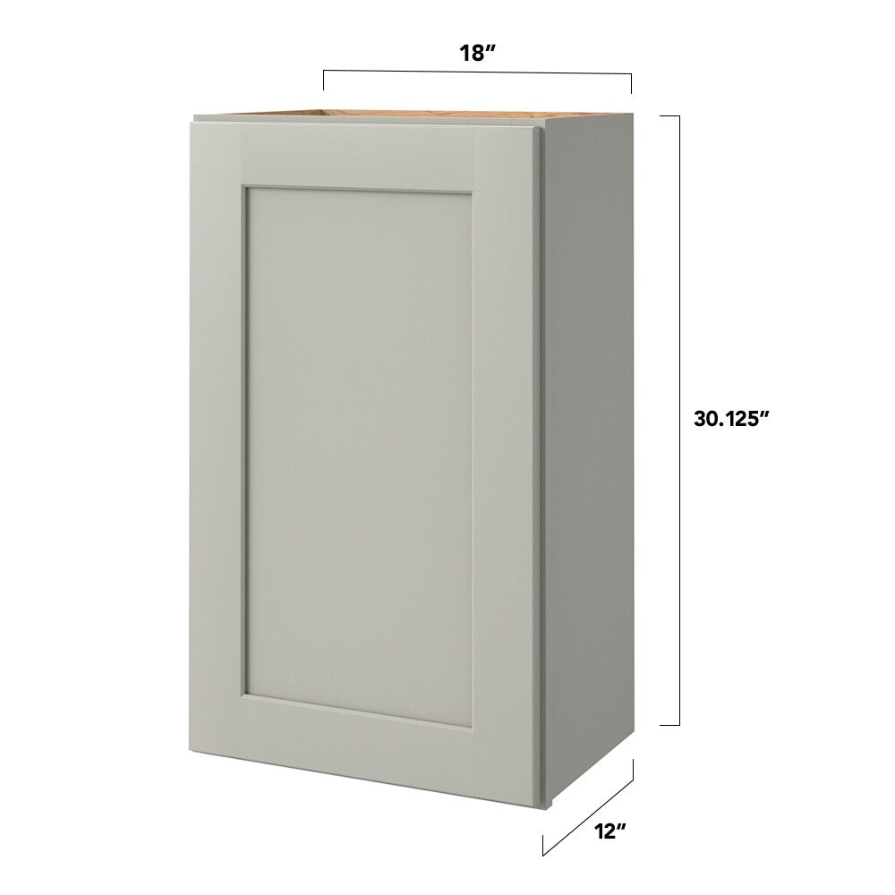 allen + roth Stonewall 18-in W x 30.125-in H x 12-in D Stone Wall Fully Assembled Cabinet (Flat Panel Shaker Door Style)