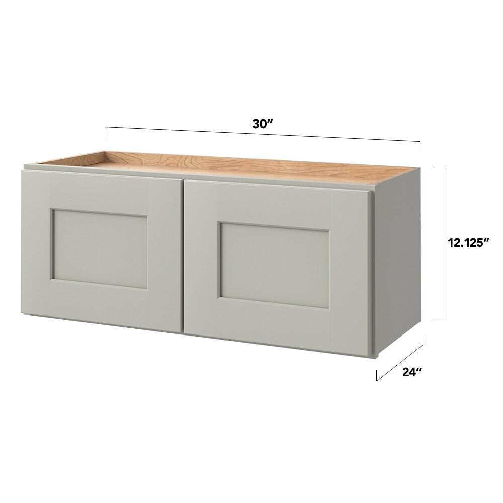 allen + roth Stonewall 30-in W x 12.125-in H x 12-in D Stone Wall Fully Assembled Cabinet (Flat Panel Shaker Door Style)
