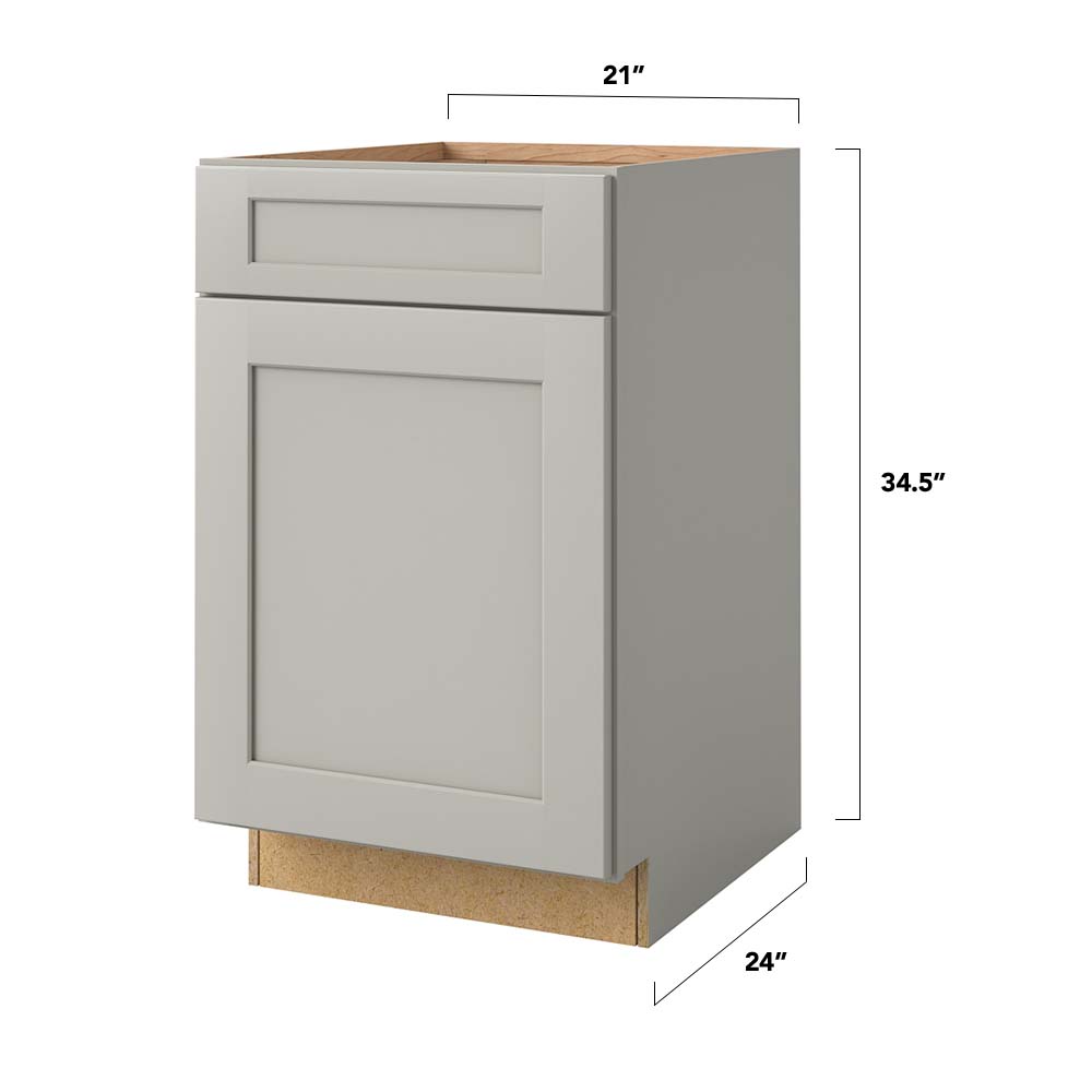 allen + roth Stonewall 21-in W x 34.5-in H x 24-in D Stone 1-Drawer Base Fully Assembled Cabinet (Flat Panel Shaker Style)