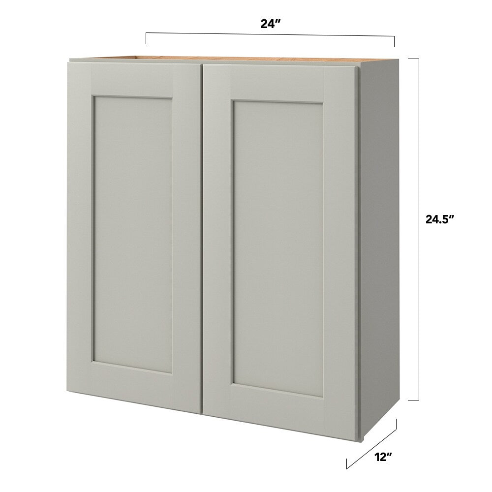 allen + roth Stonewall 24-in W x 24.5-in H x 12-in D Stone Wall Fully Assembled Cabinet (Flat Panel Shaker Door Style)