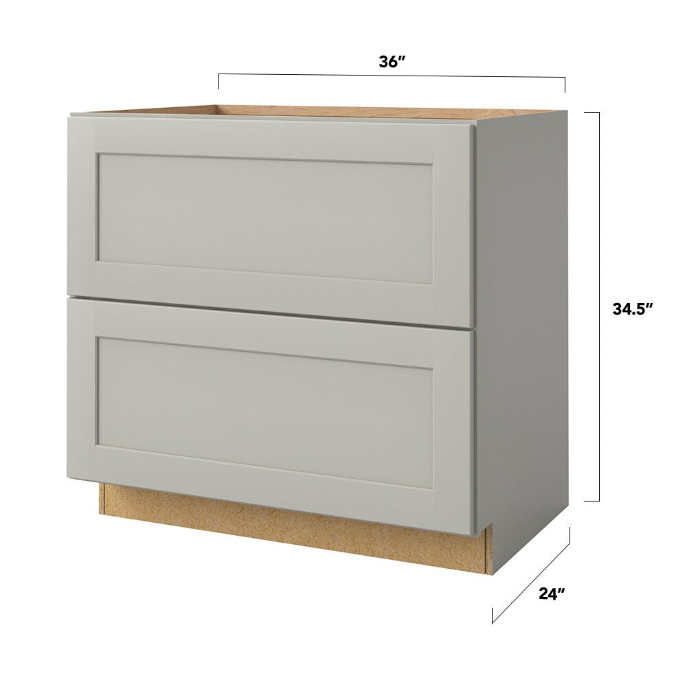 allen + roth Stonewall 36-in W x 34.5-in H x 24-in D Stone 2-Drawer Base Fully Assembled Cabinet (Flat Panel Style)