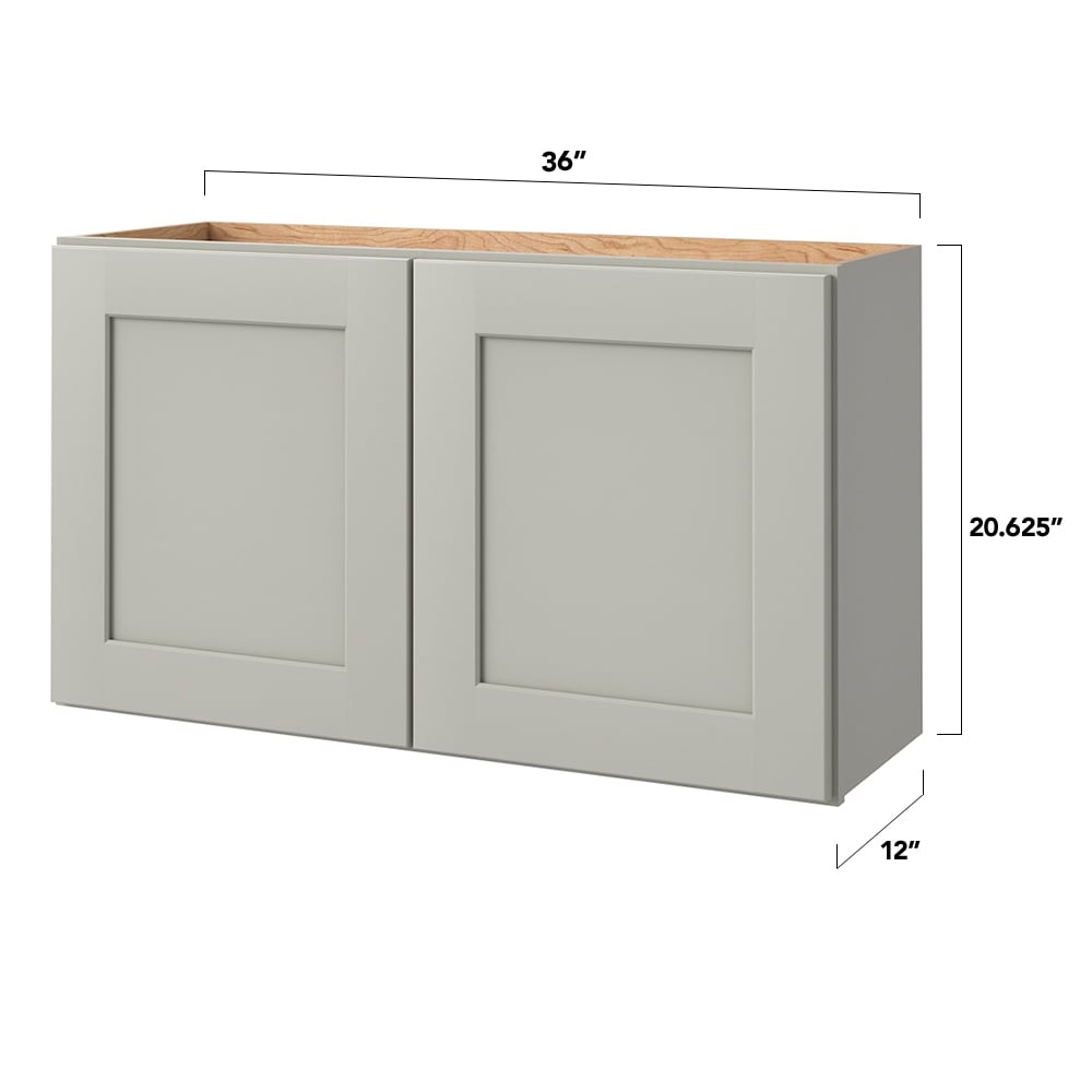 allen + roth Stonewall 36-in W x 20.625-in H x 12-in D Stone Wall Fully Assembled Cabinet (Flat Panel Shaker Door Style)