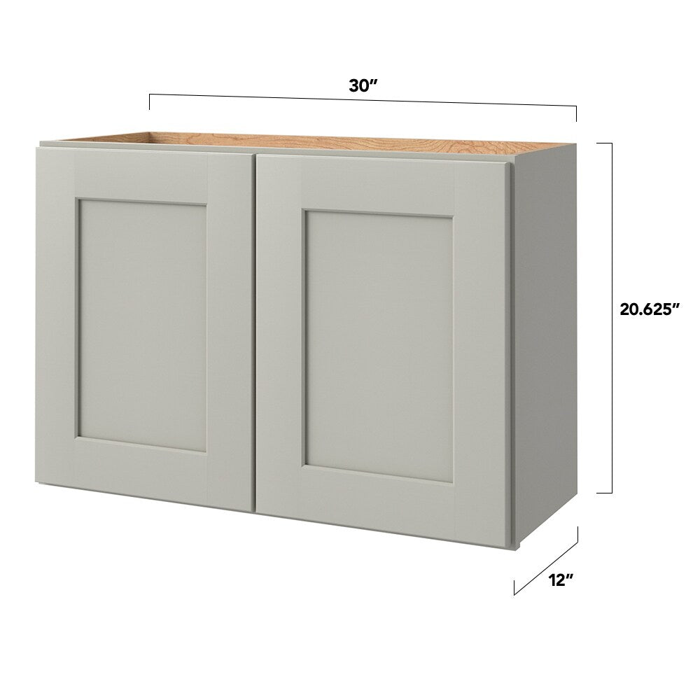 allen + roth Stonewall 30-in W x 20.625-in H x 12-in D Stone Wall Fully Assembled Cabinet (Flat Panel Shaker Door Style)