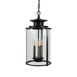 Progress Lighting Squire 3-Light Black Traditional Clear Glass Lantern Mini Indoor/Outdoor Hanging Pendant Light
