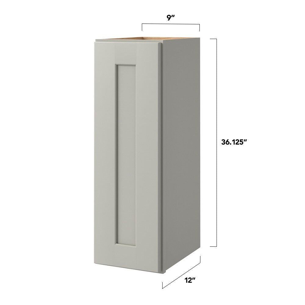 allen + roth Stonewall 9-in W x 36.125-in H x 12-in D Stone Wall Fully Assembled Cabinet (Flat Panel Shaker Door Style)