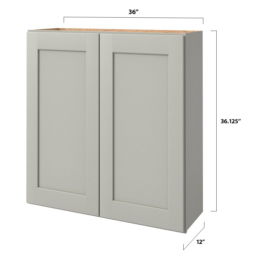 allen + roth Stonewall 36-in W x 36.125-in H x 12-in D Stone Wall Fully Assembled Cabinet (Flat Panel Shaker Door Style)