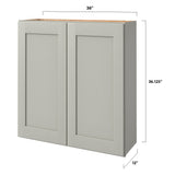 allen + roth Stonewall 36-in W x 36.125-in H x 12-in D Stone Wall Fully Assembled Cabinet (Flat Panel Shaker Door Style)
