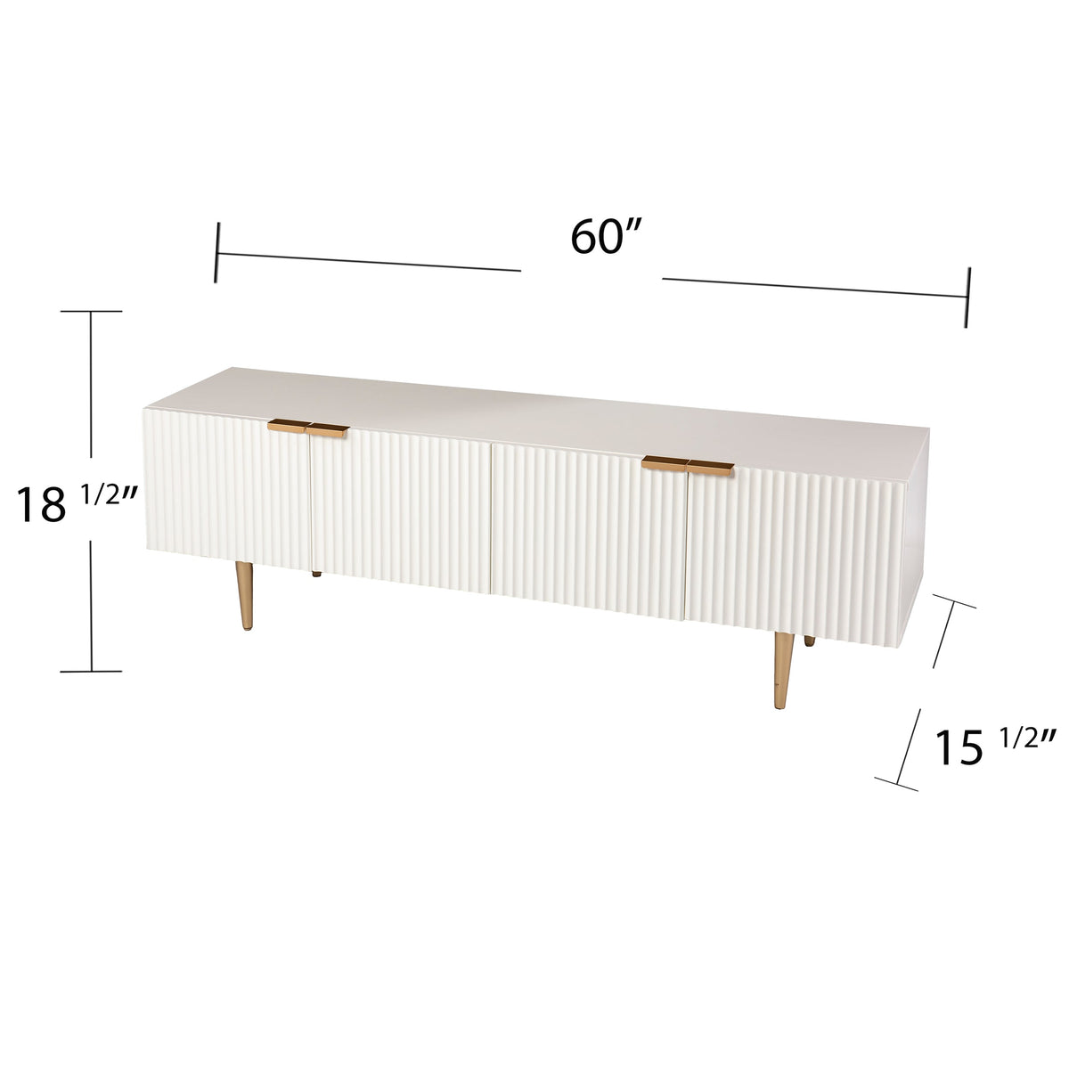 Boston Loft Furnishings Mesu White and Gold Contemporary/Modern Composite Media Cabinet