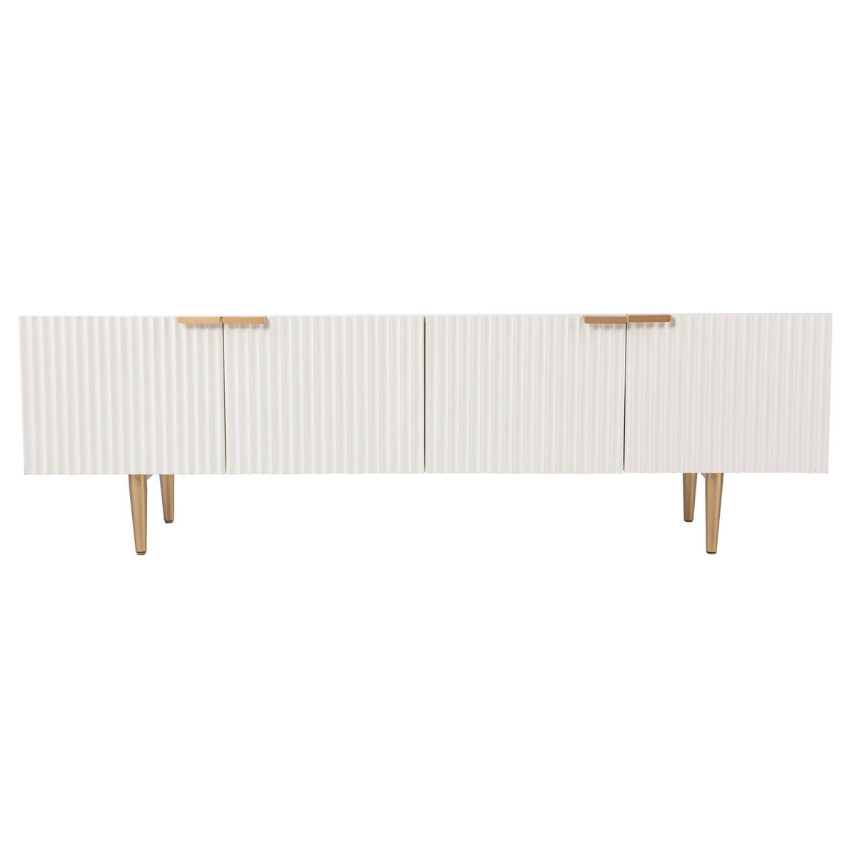 Boston Loft Furnishings Mesu White and Gold Contemporary/Modern Composite Media Cabinet