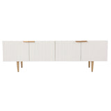 Boston Loft Furnishings Mesu White and Gold Contemporary/Modern Composite Media Cabinet
