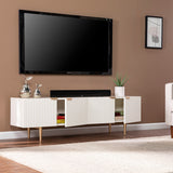 Boston Loft Furnishings Mesu White and Gold Contemporary/Modern Composite Media Cabinet