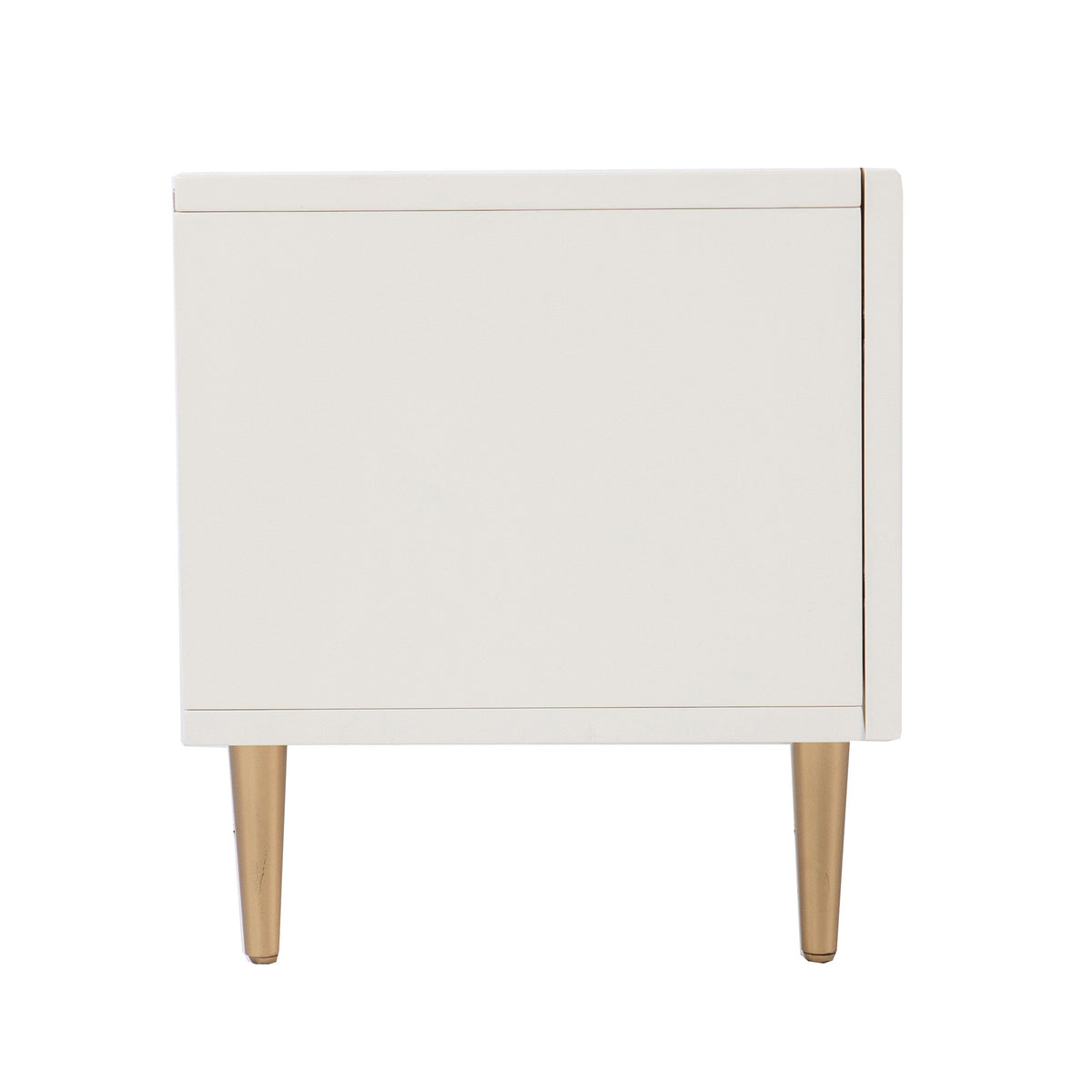 Boston Loft Furnishings Mesu White and Gold Contemporary/Modern Composite Media Cabinet