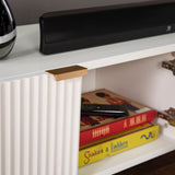 Boston Loft Furnishings Mesu White and Gold Contemporary/Modern Composite Media Cabinet