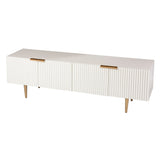 Boston Loft Furnishings Mesu White and Gold Contemporary/Modern Composite Media Cabinet