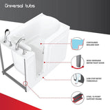 HD Series 53 in. Left Drain Quick Fill Walk-In Whirlpool Bath Tub with Powered Fast Drain in White - Super Arbor