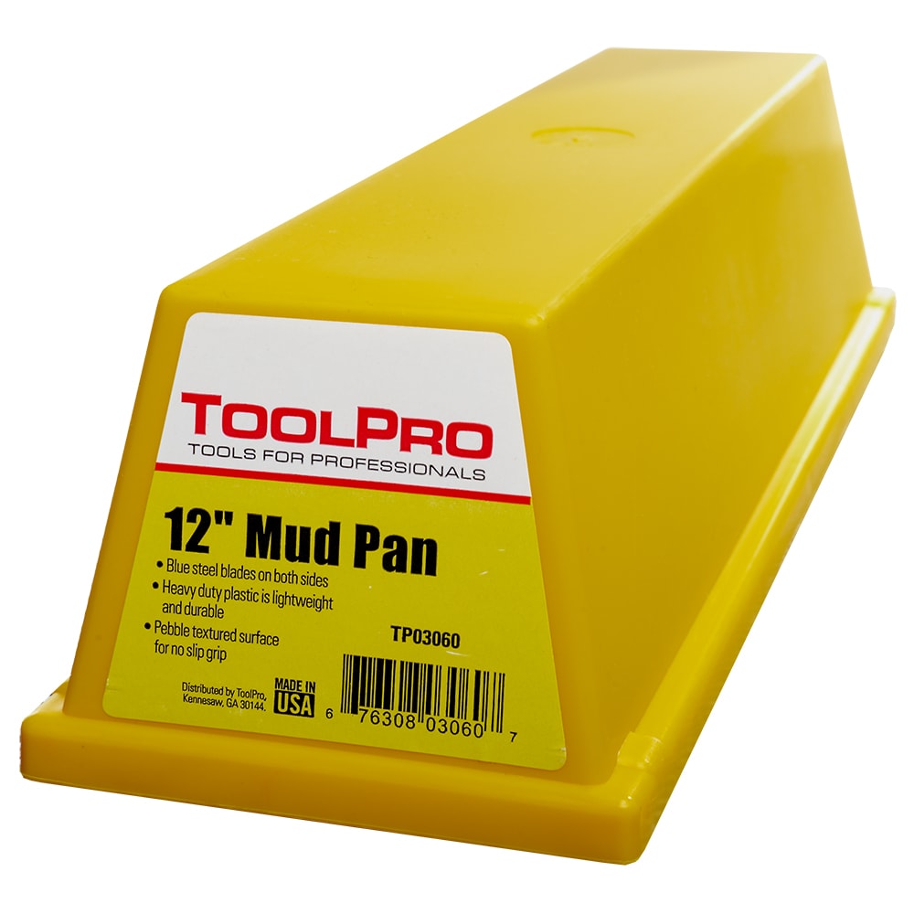 ToolPro 12 in. Heavy Duty Textured Yellow 4-in W x 12-in L x 5-in D Drywall Mud Pan