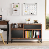 Tribesigns Brown/Black 2-Drawer 39.4-in File Cabinet