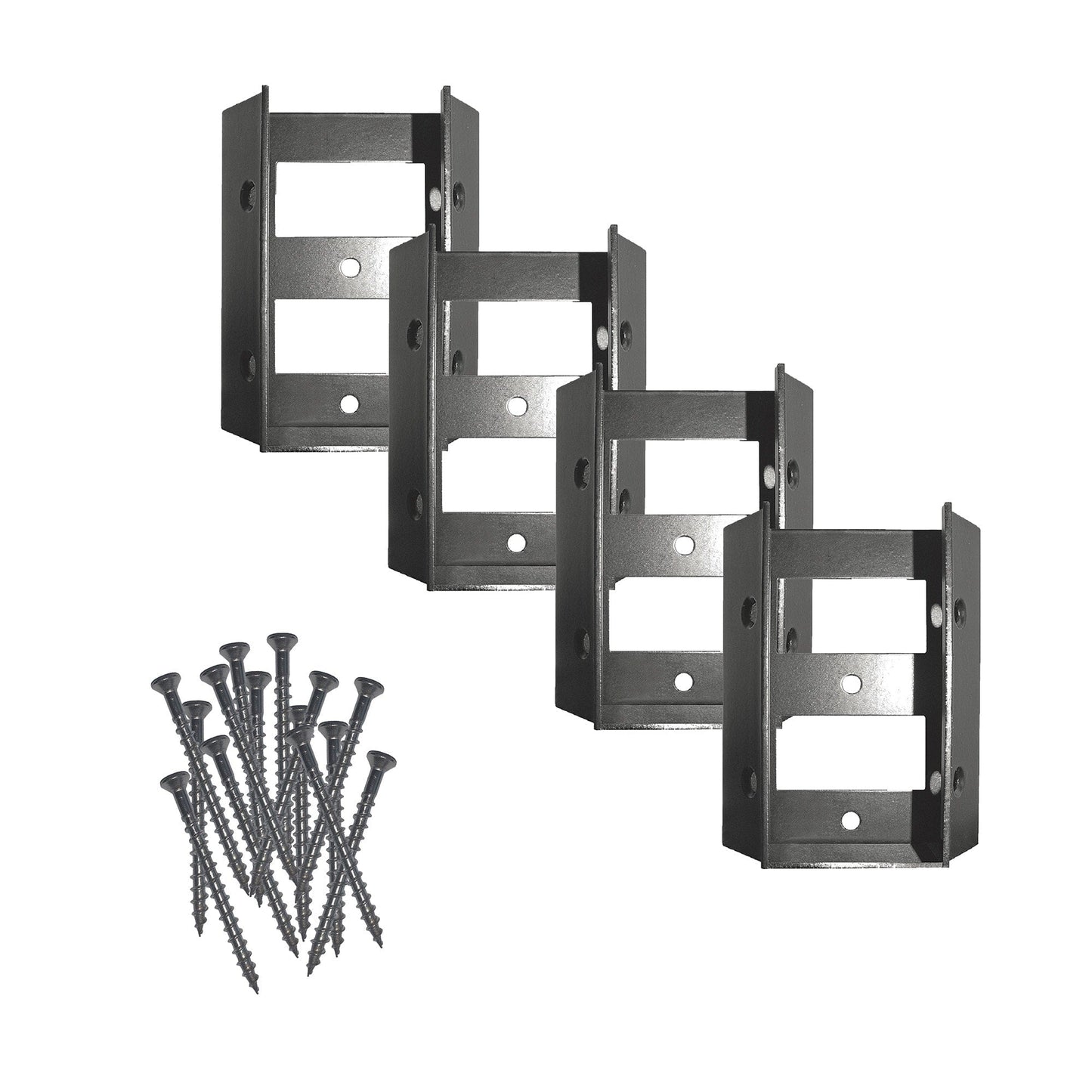 Nuvo Iron 8-in x 4.5-in Black Painted Galvanized Steel Baluster Connector (4-Pack)