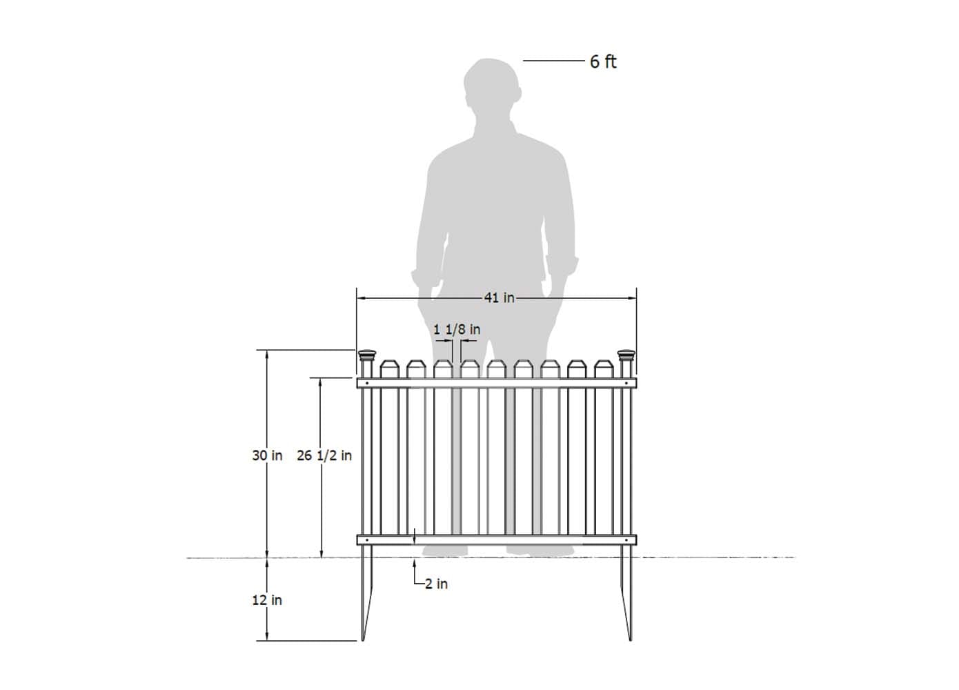 Zippity Outdoor Products Zippity 3-ft H x 4-ft W White Vinyl Square-top Fence Post No Dig (Unassembled)