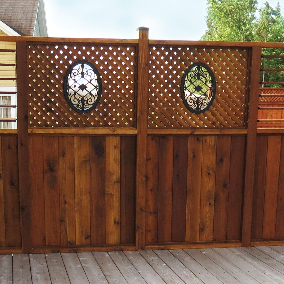 Nuvo Iron 17-in Black Powder Coated Satin Cast Aluminum Gate Insert For Wood Fence