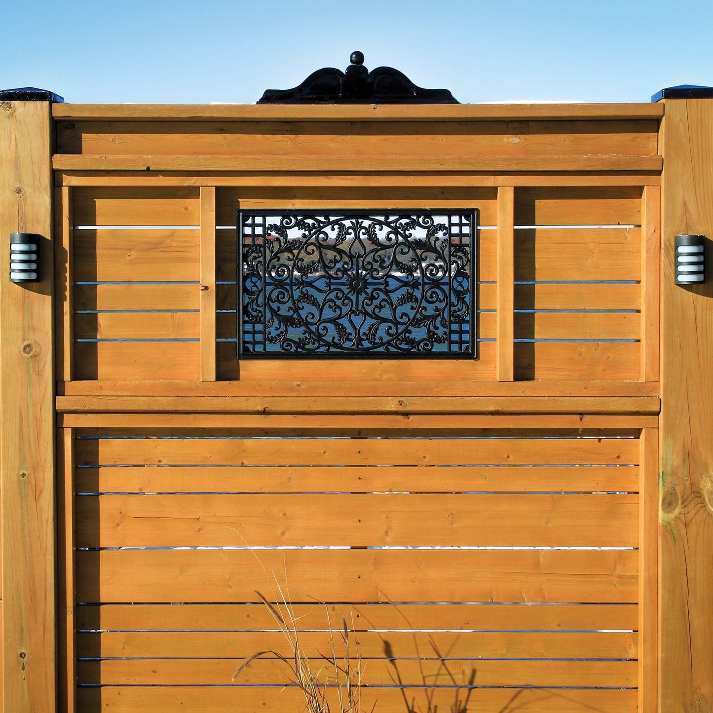 Nuvo Iron 24-in Black Powder Coated Satin Cast Aluminum Gate Insert For Wood Fence