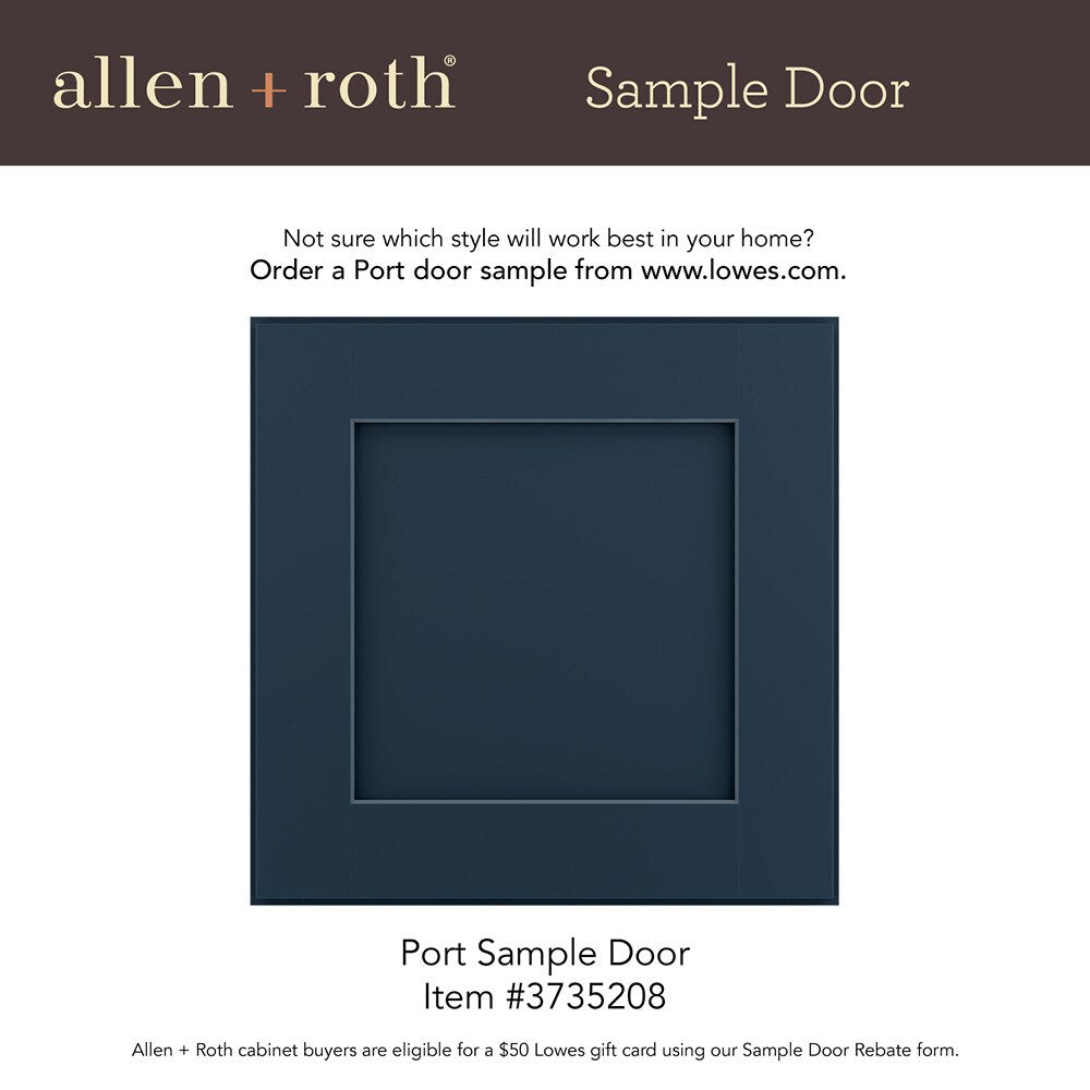 allen + roth Port 24-in W x 30.125-in H x 12-in D Navy Diagonal Corner Wall Fully Assembled Cabinet (Flat Panel Shaker Style)