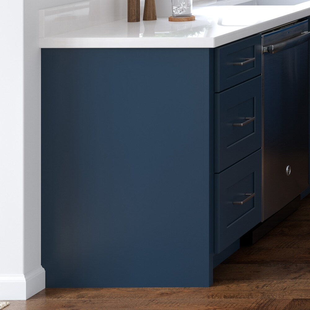 allen + roth Port 12-in W x 34.5-in H x 24-in D Navy 3-Drawer Base Fully Assembled Cabinet (Flat Panel Style)
