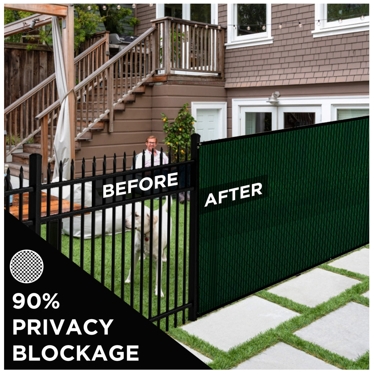 BOEN 6-ft H x 100-ft W Green Polyethelene Chain Link Fence Screen