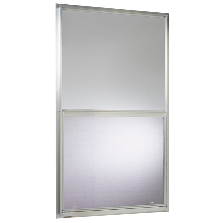 Project Source 40000 Series Replacement 30-in x 54-in x 1-3/4-in Jamb Silver Aluminum Single-Pane Single-Hung Window, Half Screen Included