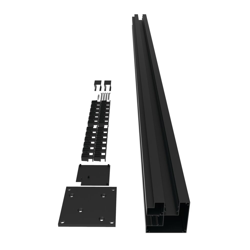 Freedom Alloy Mixed Material 6-ft H x 3-in W Matte Black Aluminum Privacy Corner Fence Post